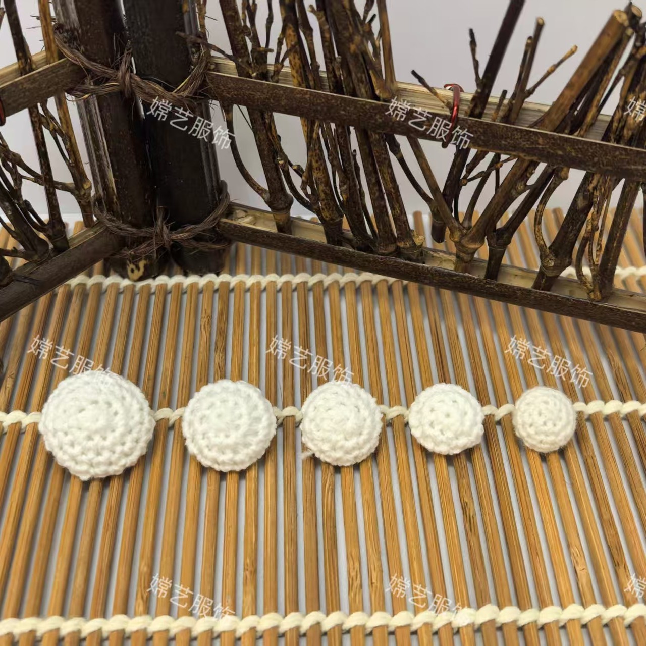 手钩棉线纽扣蘑菇扣羊毛衣袖扣床套被套针织衫棉衣帽子可染色辅料