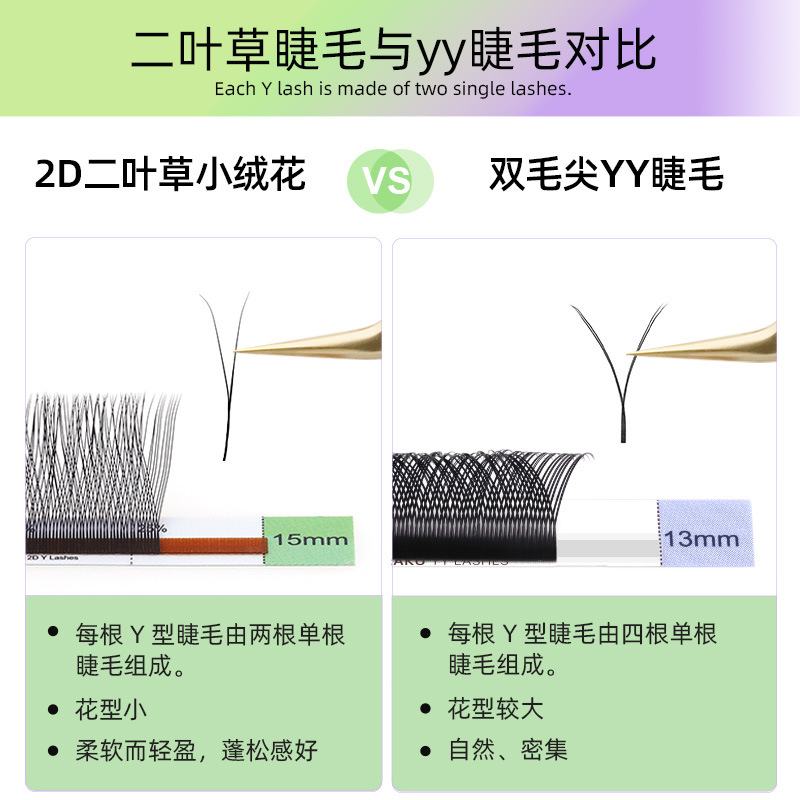 NAGARAKU V-V injerto de veludo pestañas ultra suave natural madre única densificación no dispersar la raíz de la hierba de hojas de dos hojas