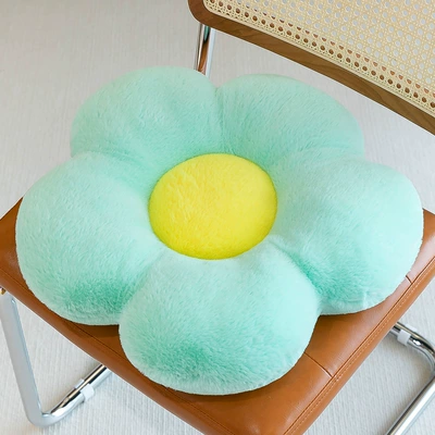 Oyuncaq yastıqlar – Flower cushion sunflower plush pillow - fresh-green-35cm