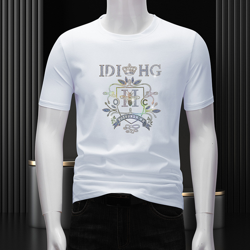 European station short-sleeved T-shirt men's summer Hong Kong and Macao new quick-drying half-sleeved tops T-shirts high-end trendy brand _voghion.com