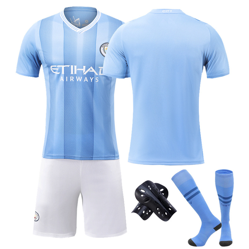 2324 Manchester City casa versión correcta N ° 9 Harland N ° 17 de Blaue fútbol ropa niños traje adulto