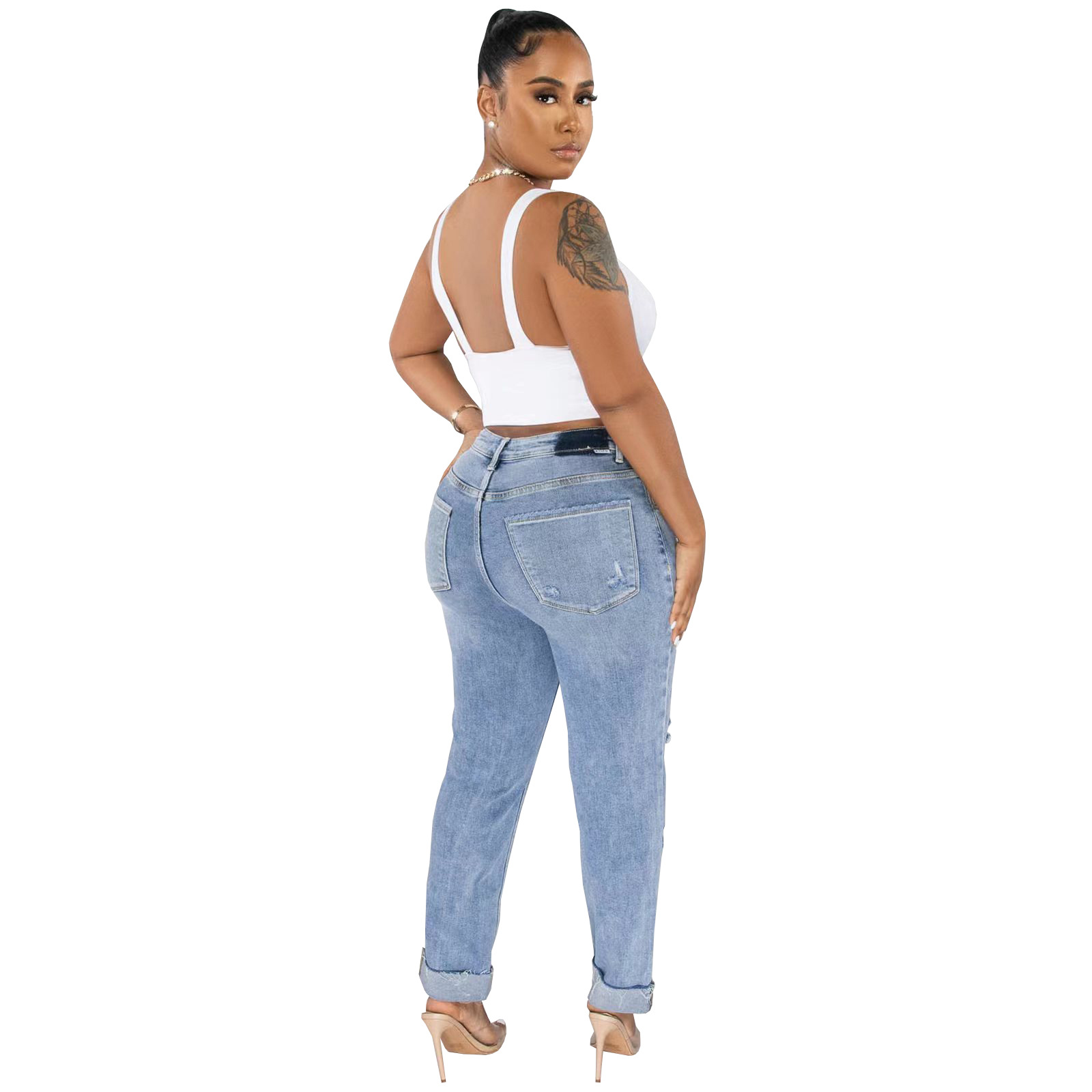 Women's Daily Streetwear Solid Color Full Length Jeans display picture 12