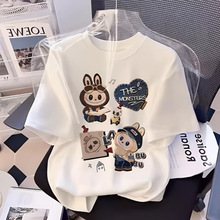 现货儿童纯棉童装女童短袖t恤2025新款洋气男女童卡通印花上衣