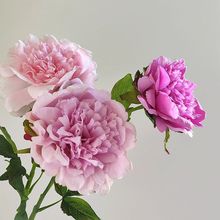 欧式仿真花单枝手感保湿牡丹花家居装饰插花摆件新娘捧花婚庆假花