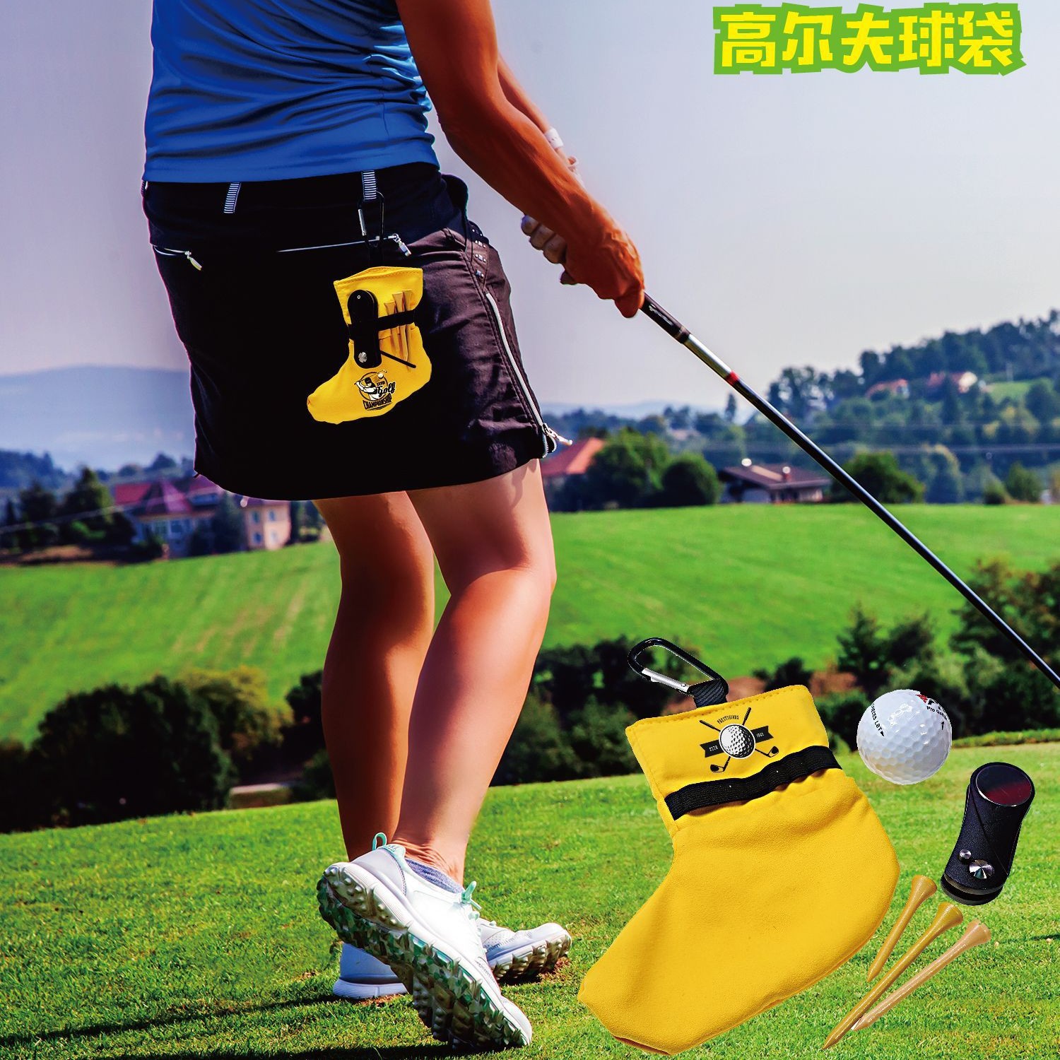Transfronterizo en stock bolsa de golf broma bolsa de almacenamiento de golf Kit de golf bola bolsa de uñas bolsa colgante