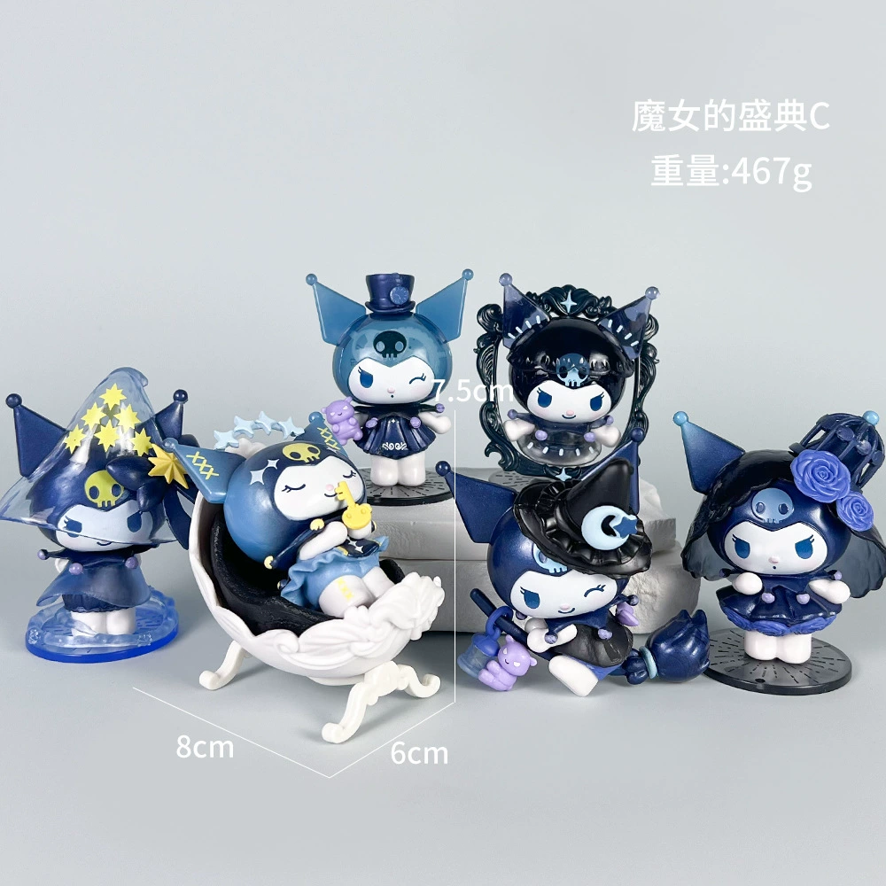 Sanrio Слепой предсказания партии Kuromi Melati Wolberry Killer Anime Doll Model Play Tide Play
