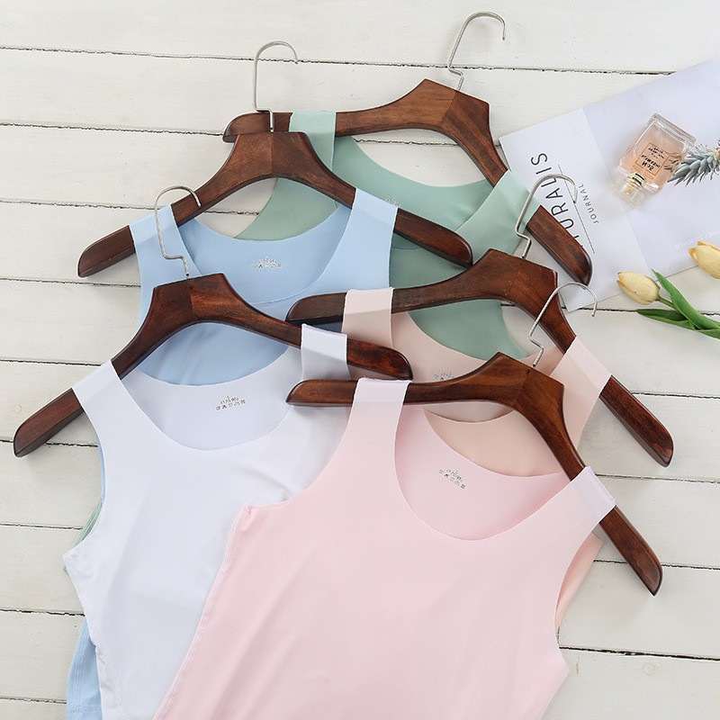 夏季无痕背心女打底衫跨境外贸女生修身纯色上衣女装吊带背心夏装