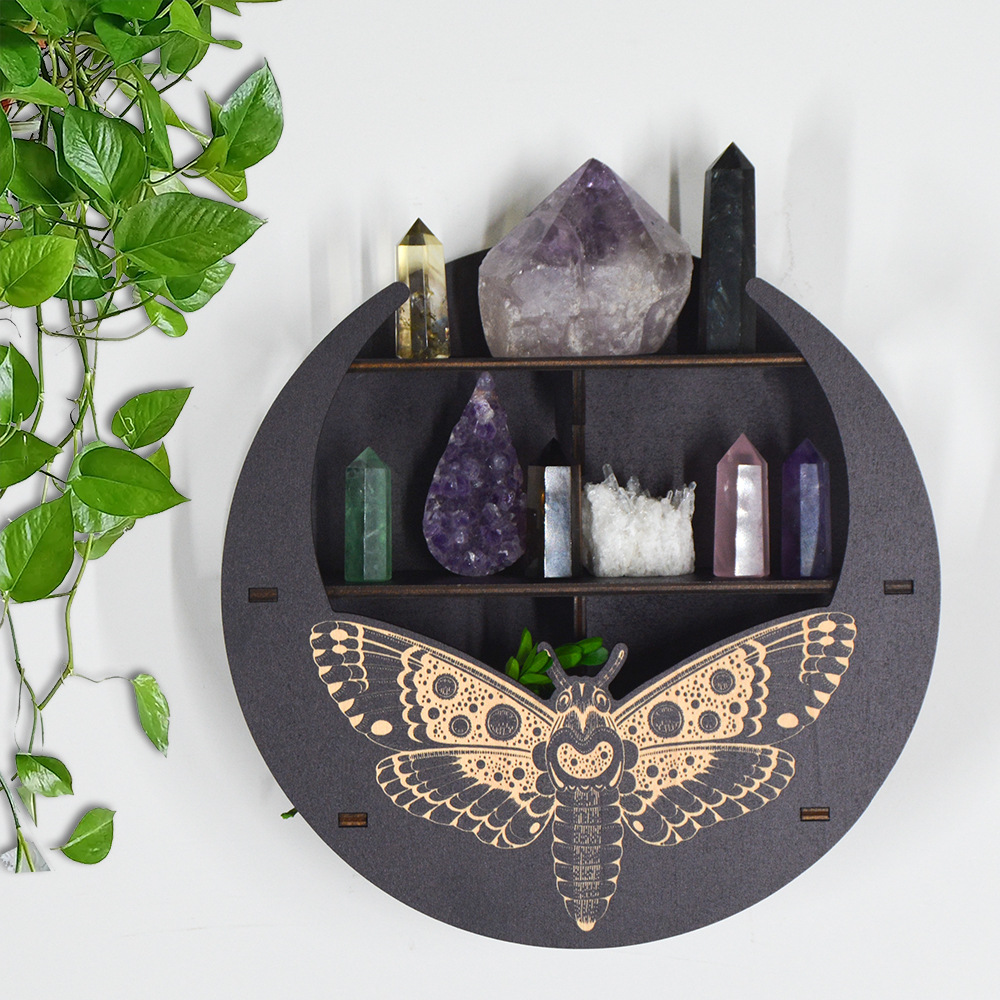 Storage Rack Storage & Cleaning Retro Moon Basswood Storage Rack 1 Piece
