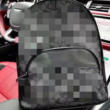 C家奥莱经典老花中号女士双肩包PVC配皮大容量书包旅行背包