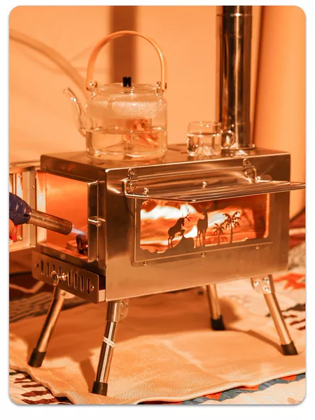 Tufeng Tent Heating Stove, Stove for Tea Brewing, Outdoor Camping Charcoal Stove, Special Barbecue Stove, Outdoor Heating Stove