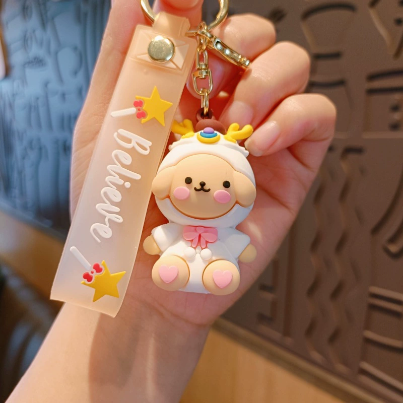 Sanrio, cartoon cute keychain, doll, school bag, pendant, car keys, Birthday gift