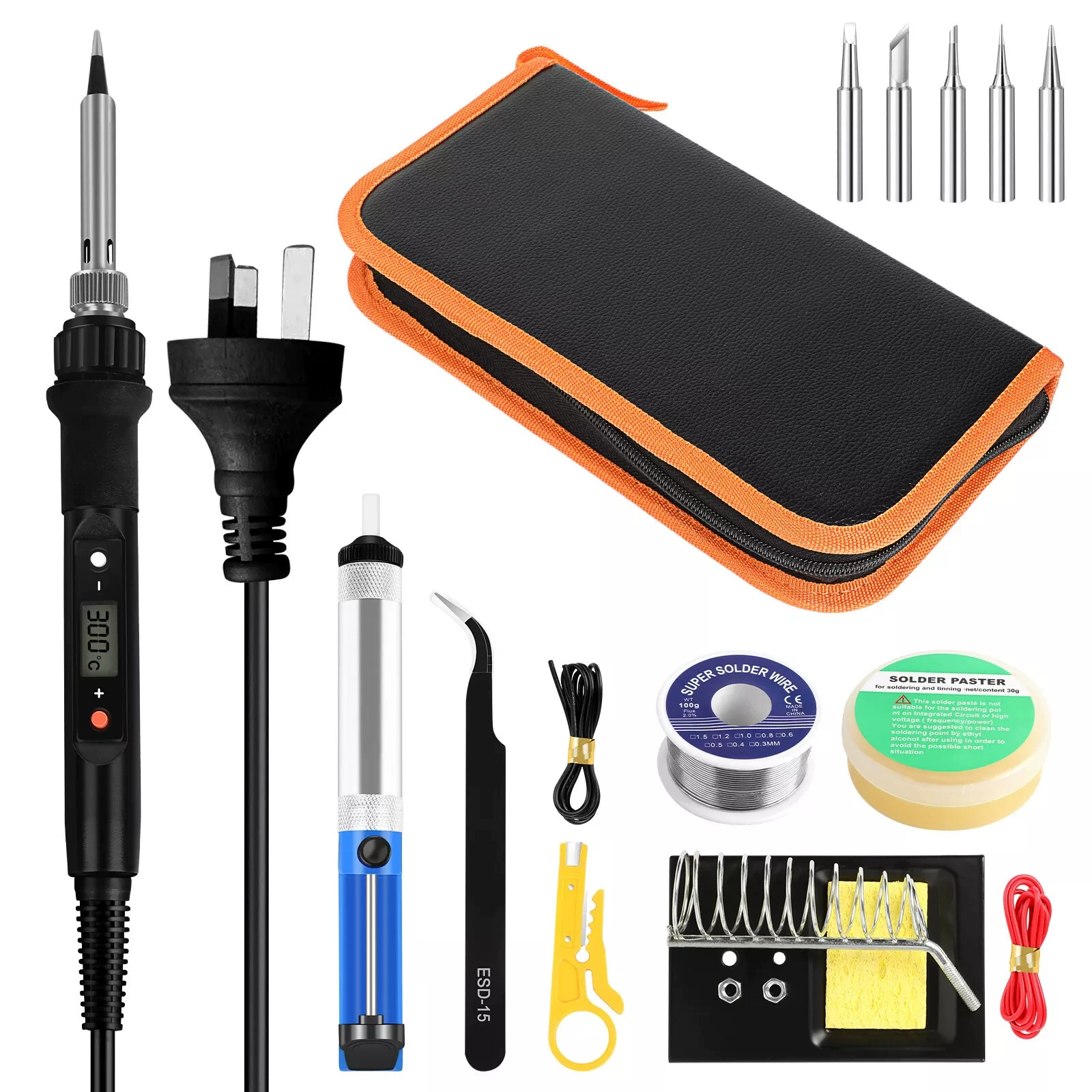 Паяльник 936H, сварочный набор из 15 предметов с регулируемой температурой, 80 Вт, набор инструментов для бытовой сварки, набор инструментов для ремонта, австралийский стандарт, трансграничная поставка