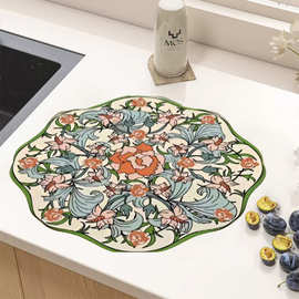 硅藻泥厨房沥水垫洗衣机垫控水垫吧台垫桌面茶杯垫台面吸水垫