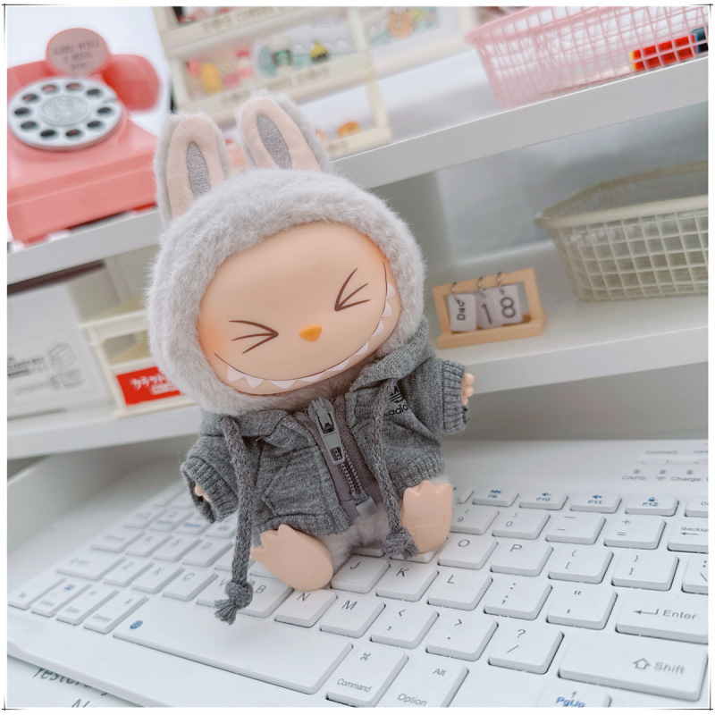 labubu ベビー服 Labubu 第一世代第二世代第三世代 10 センチメートル綿人形黒と白グレートレンディなスウェットシャツパーカーパンツ|undefined