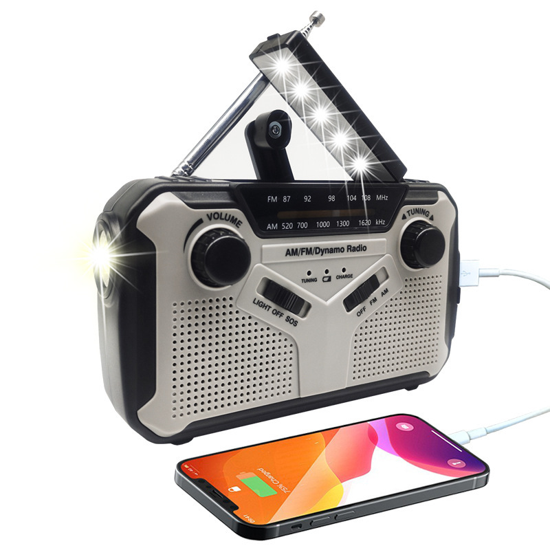 Nuevo pronóstico del tiempo de prevención de desastres energía solar de radio de emergencia con fuente de alimentación portátil al aire libre