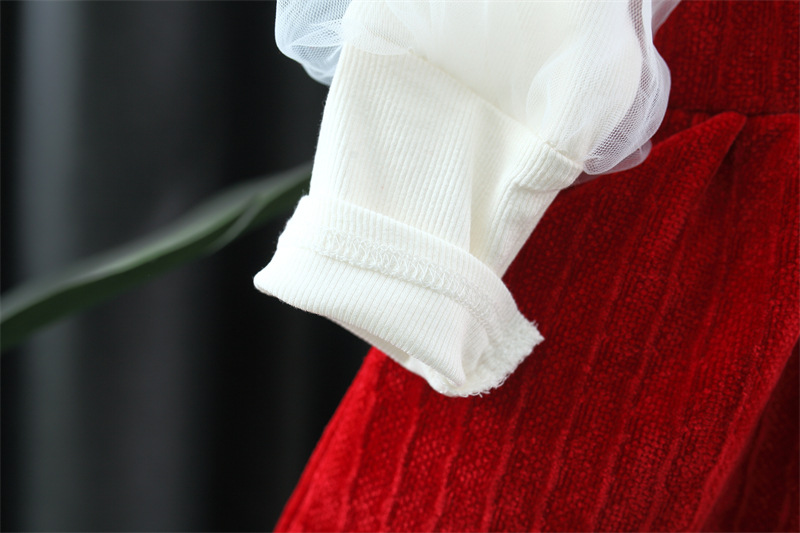 Robe de printemps en dentelle avec nœud pour bébé fille_voghion.com
