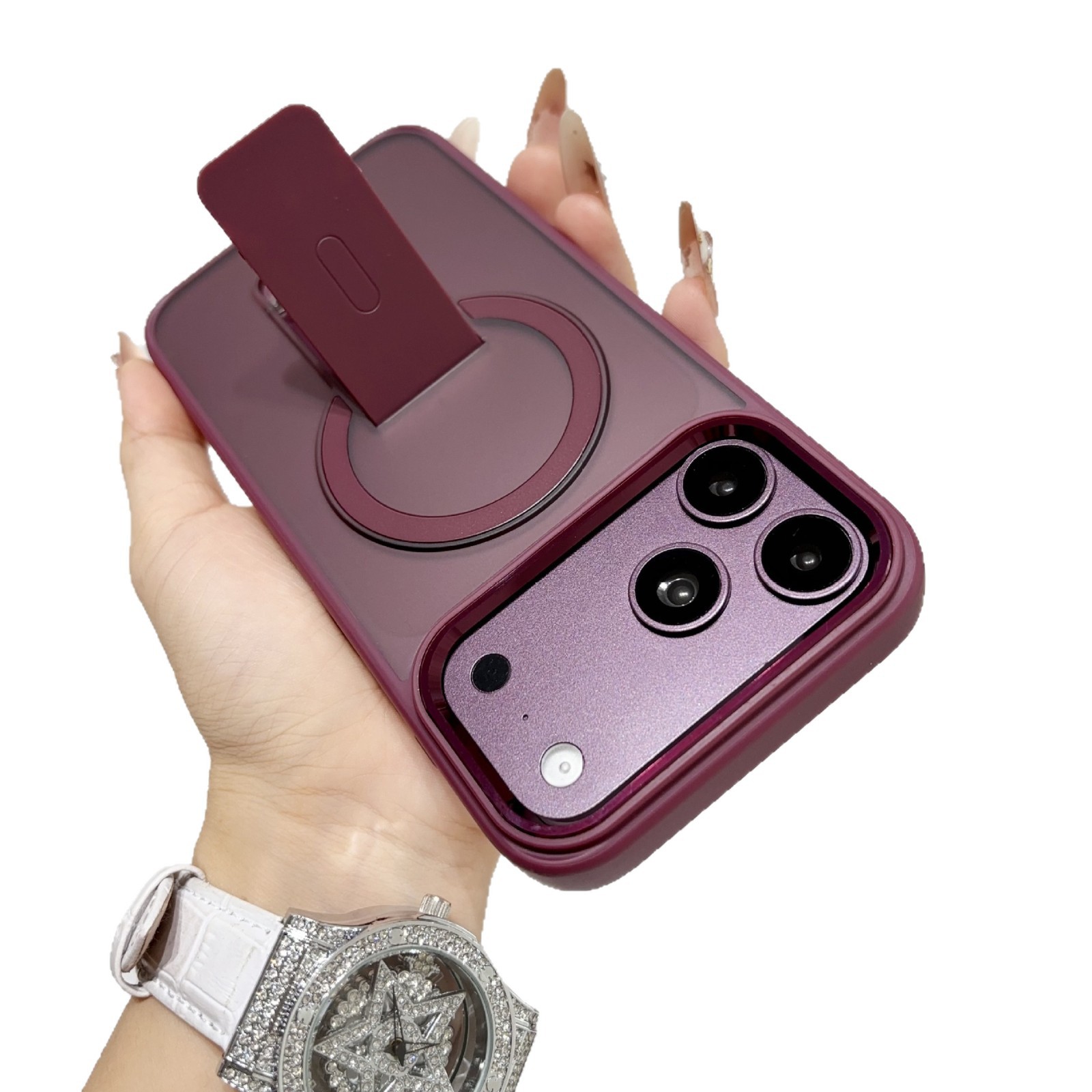 Funda con Soporte Magnético para iPhone 18 Pro Max 17 16 de TPU Mate Anti-caída