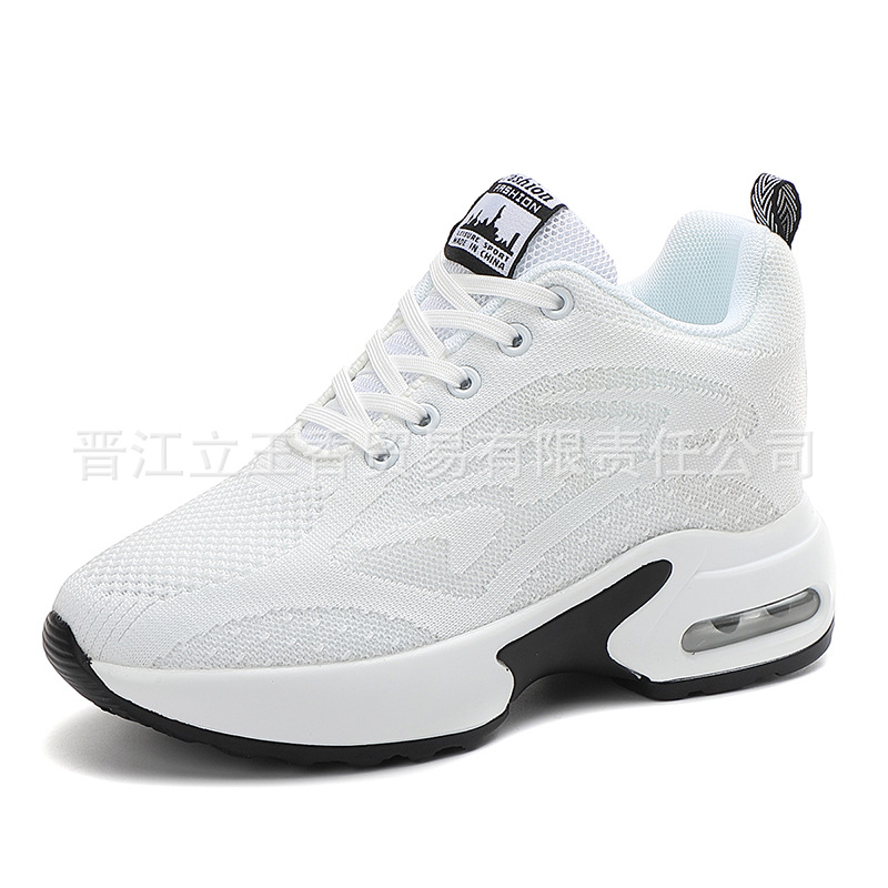 Zapatos de mujer coreanos 8cm de altura interior de tela de malla de aire suela transpirable zapatos de baile con suela suave zapatos de baile cuadrados cómodos