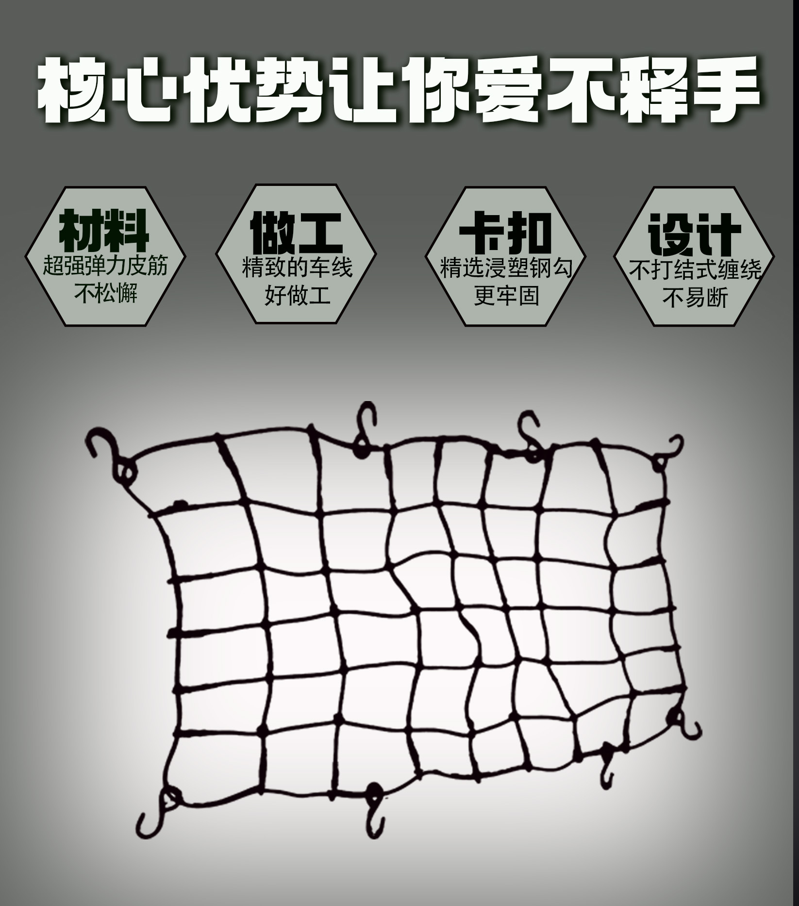 Car Roof Luggage Net Off-Road Vehicle Truck Bed Net 140*100cm Elastic Luggage Tie-Down Net Belt Can Be Customized