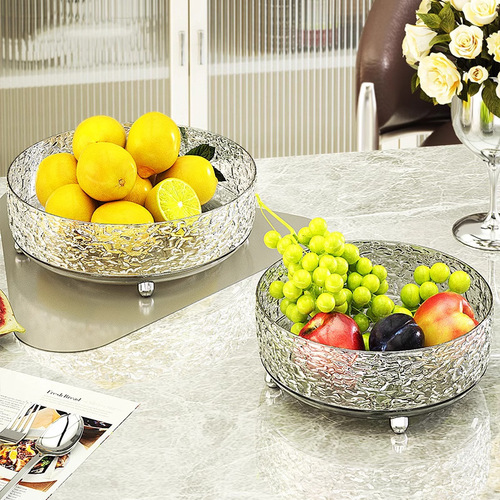 Light luxury fruit plate, home living room coffee table, fruit plate, rotating dry fruit plate, new high-end candy and snack display plate