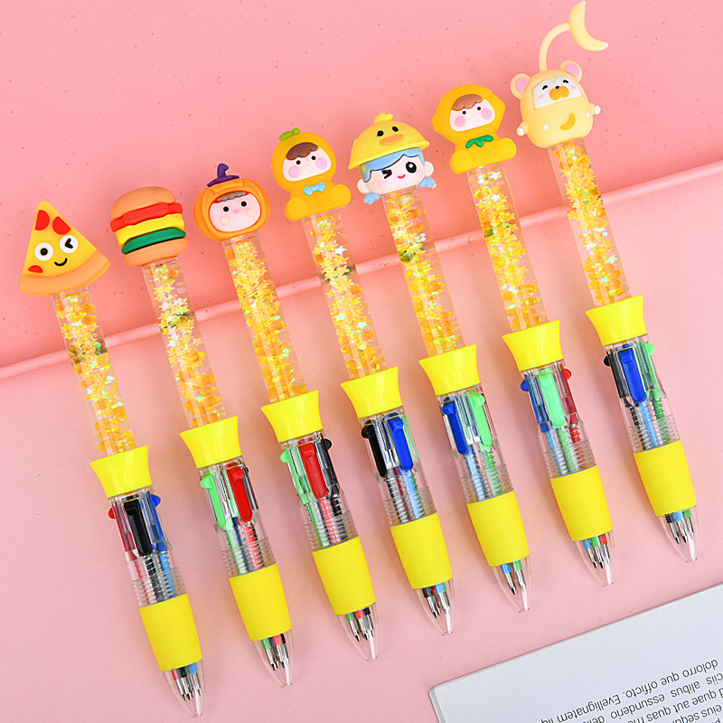 Caricatura de dibujos animados bolígrafo de cuatro colores bolígrafo creativo adorable bolígrafo multicolor bolígrafo multicolor bolígrafo para estudiantes