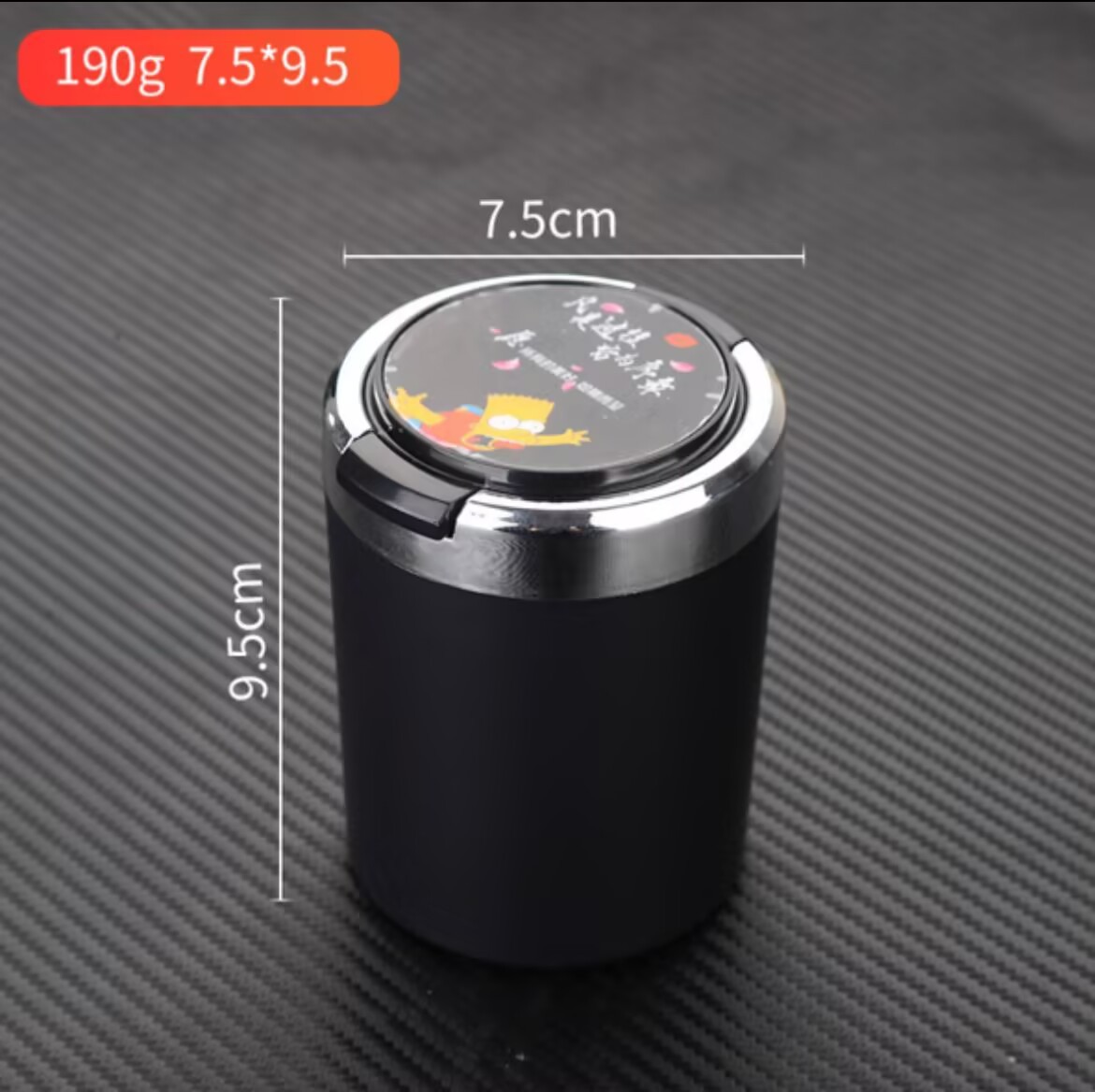 Car Ashtray Universal Personalized Creative with Light Trendy Metal with Lid Ceramic Liner Ashtray