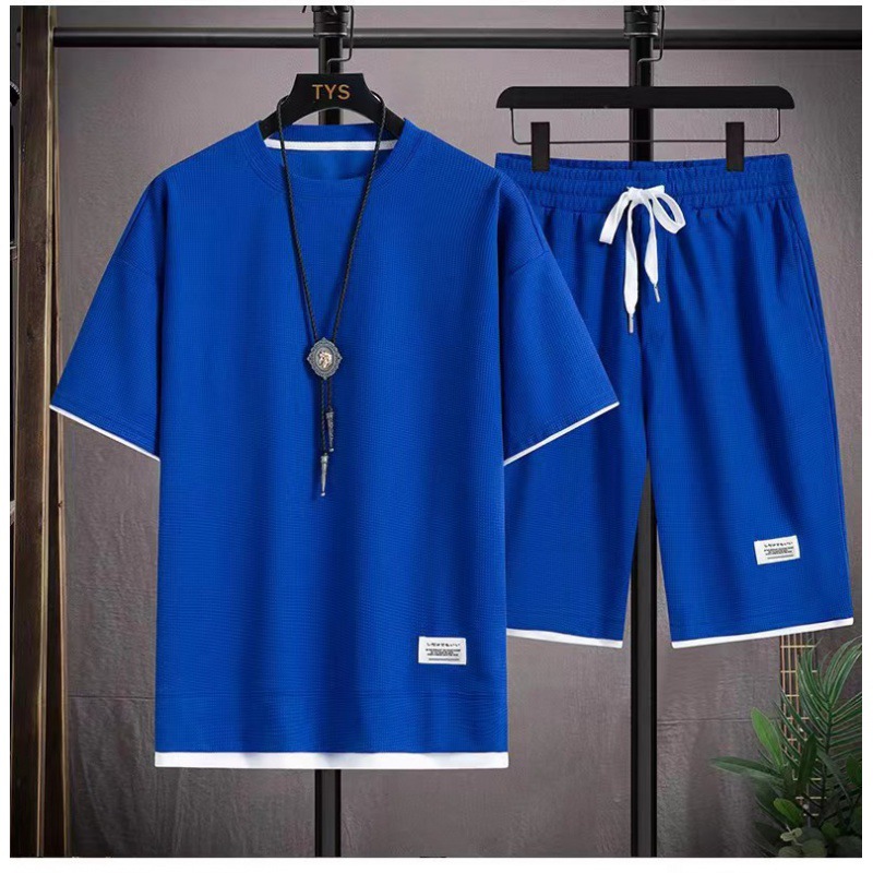 Waffle tendencia de verano 2024 hombre juego deportivo casual nuevo hombre suelto guapo camiseta de mangas cortas