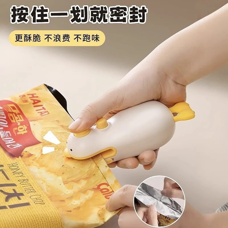 sellador doméstico pequeño tipo recargable de mano sellador de plástico clips bolsa de plástico mini snack sellador tipo de presión