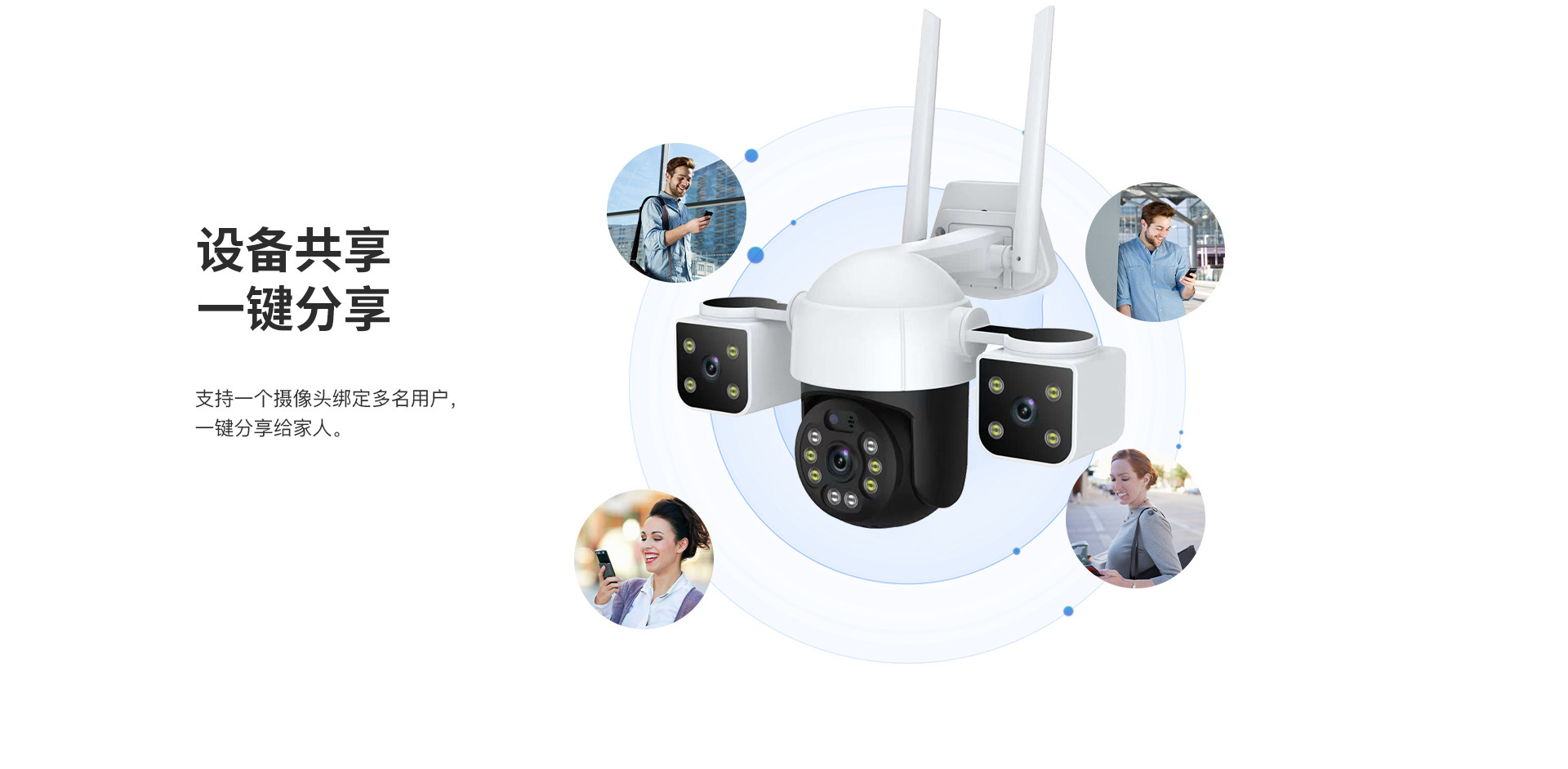 Three-lens full-color night vision waterproof high-resolution camera