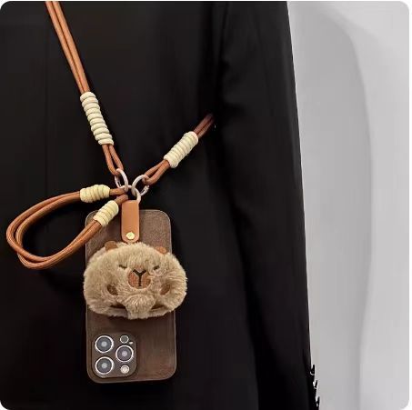 Lindo peluche delfín soporte Luna pit patrón adecuado para iPhone14 crossbody 15ProMax teléfono móvil caso 12 Apple 13