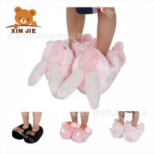 毛绒玩具订制 创意卡通立体小兔子毛拖鞋玩偶 家居拖鞋 来图定做