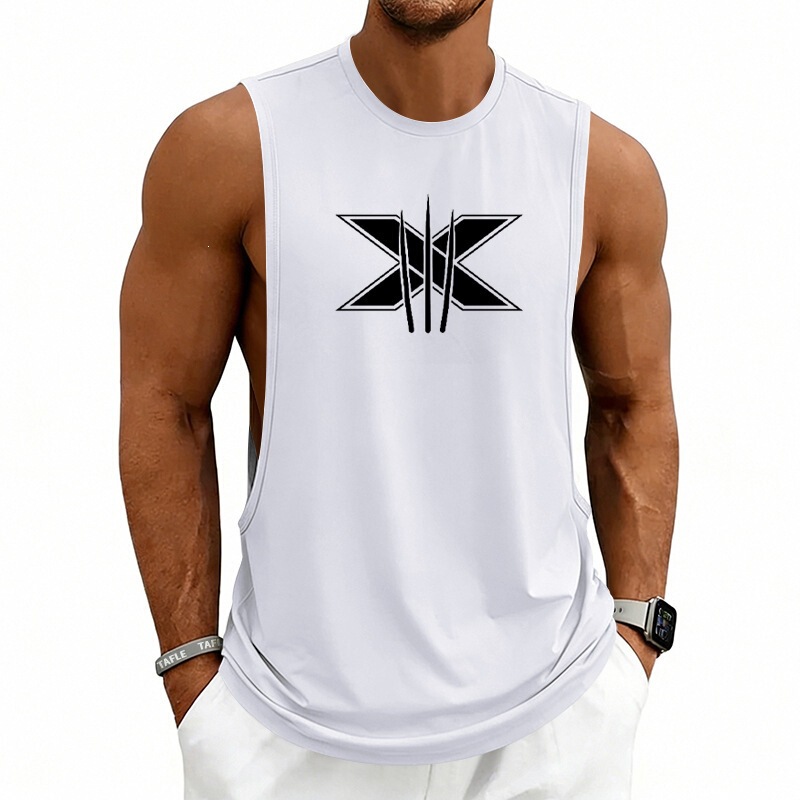 Aliexpress Cross-Border European and American Gym Summer Men's Muscle Fitness Sports Breathable Wolverine X Loose Sleeveless Vest