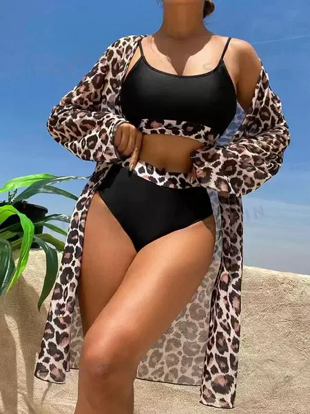 Black leopard print