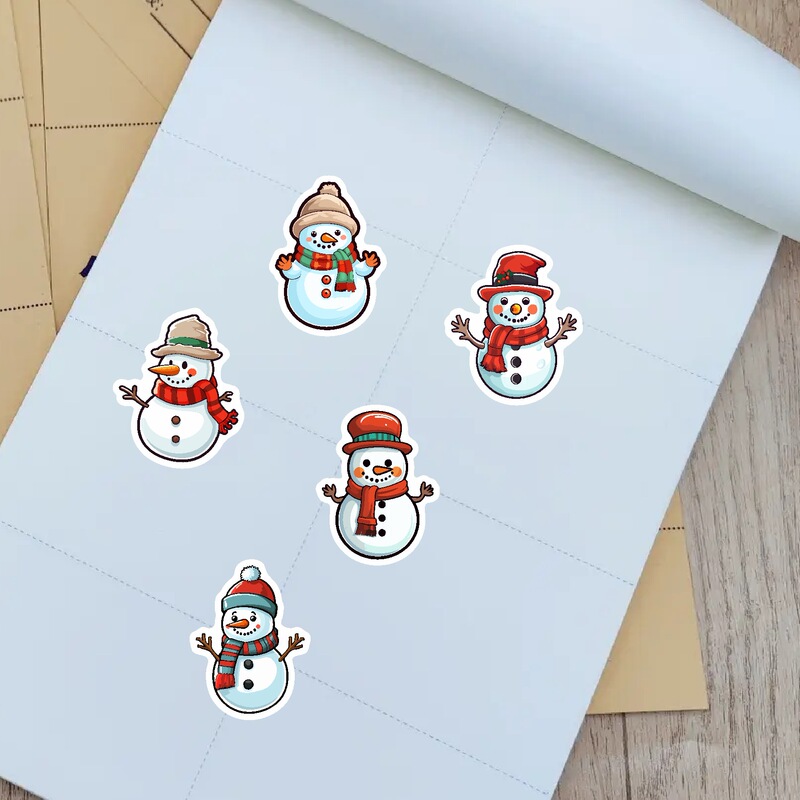 オリジナルクロスボーダークリスマス祭り人気漫画雪だるまステッカー創造ギフトシール巻きシールシール装飾|undefined