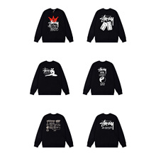 原标一件代发潮牌斯TU西圆领卫衣秋冬新款字母骰子黑八情侣装批发