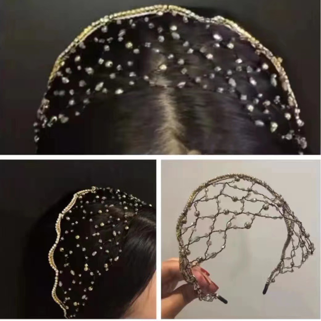 Fashion Rhombus Artificial Crystal Handmade Hair Band 1 Piece