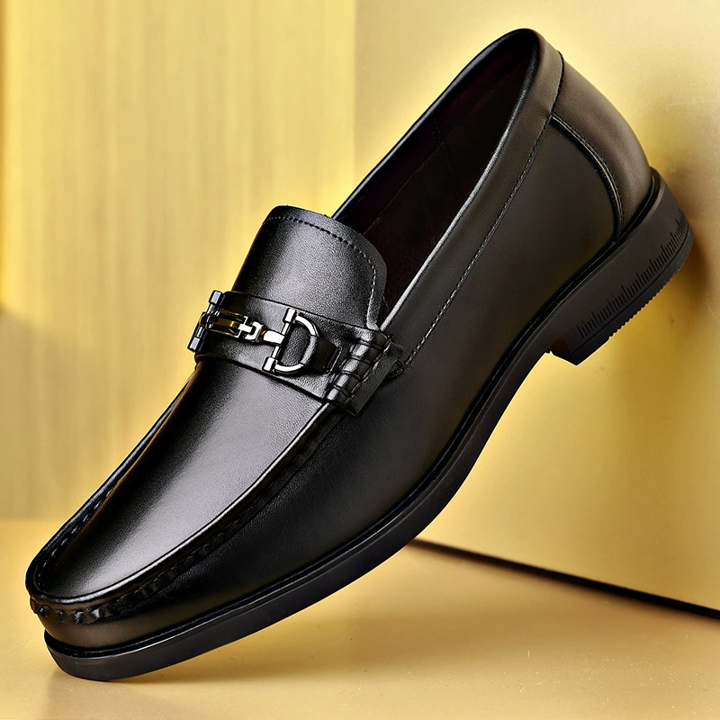 Мужские деловые туфли без шнуровки, мужские лоферы, новые весенние универсальные кожаные туфли в британском стиле, повседневные кожаные туфли для мужчин в корейском стиле.