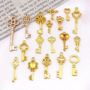 DIY alloy jewelry accessories key pendant earrings necklace bracelet handmade decorative material pendant