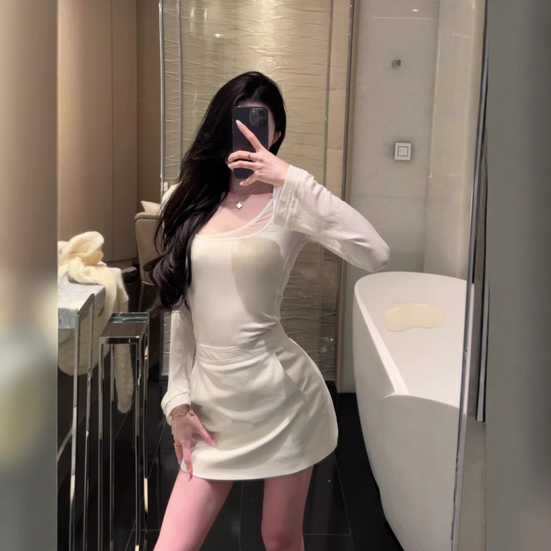 Fashionable All-match High-end A- line Slim-fit Short Hip Skirt Hot Girl Crocodile-print Leather Skirt Anti-glare Bottoming Culottes