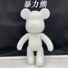 Diamante Violent Bear Shockproof Plaster Rubber Doll Fluid Bear Graffiti White Embryo Bear Graffiti Hand-painted 