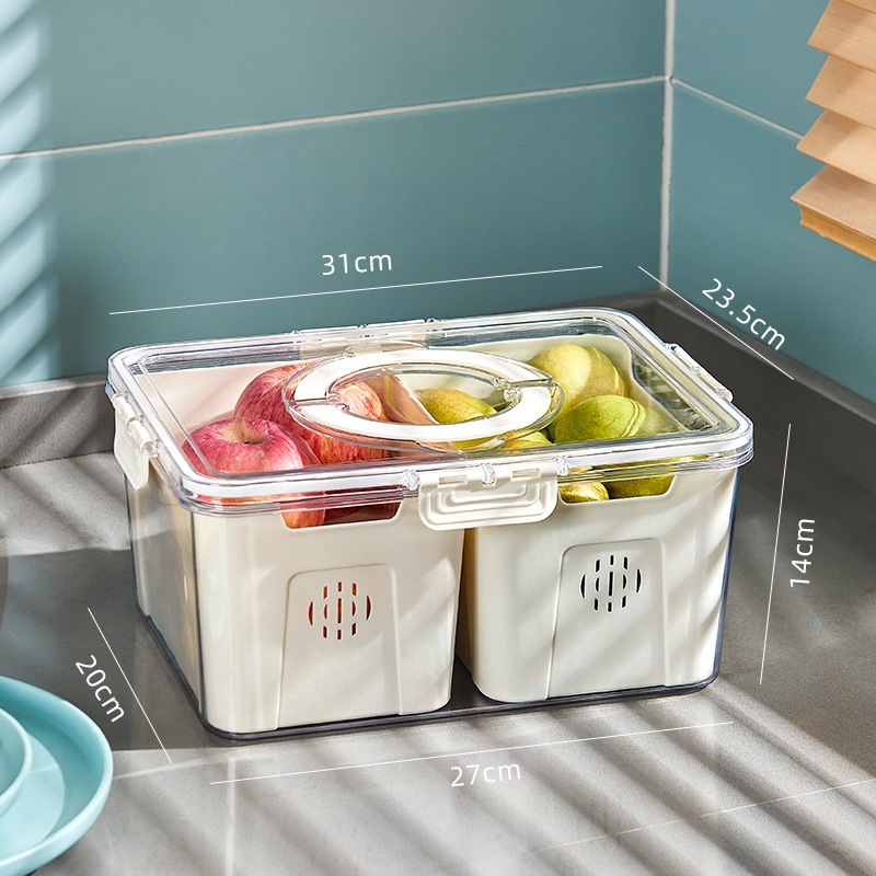 Caja organizadora mágica para almacenamiento, almacenamiento sellado para refrigerador, caja de plástico transparente de calidad alimentaria para el hogar, específica para cocina. image 10