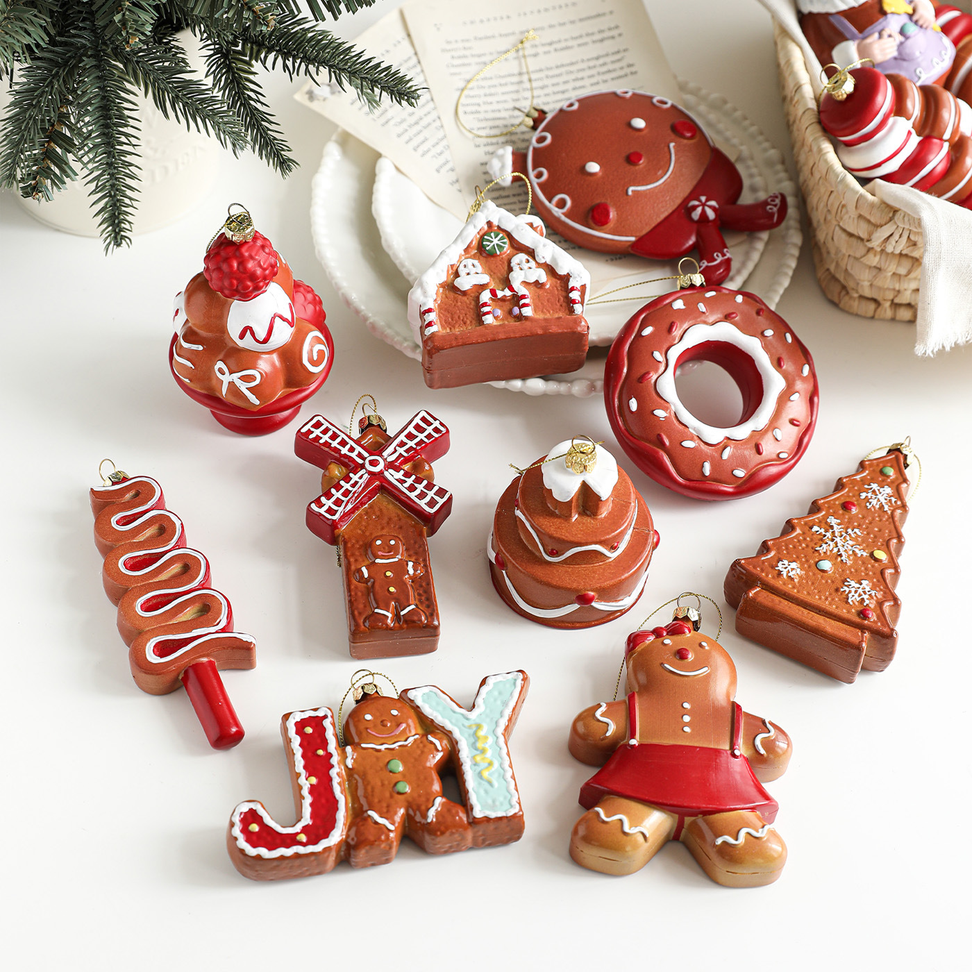 Nuevo pan de jengibre de plástico colgante hombre colgante colgante árbol de Navidad decoración colgante artículos de decoración atmósfera artículos de diseño en stock