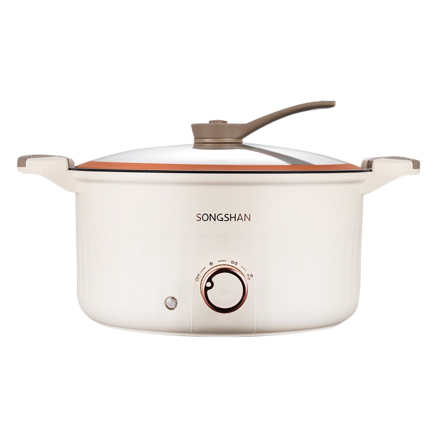 Olla eléctrica de micro-presión, olla eléctrica antiadherente multifuncional, wok eléctrico para freír y cocinar a fuego lento, olla eléctrica de regalo para uso en dormitorios.