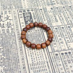 Bracelet accessory with antique-style, lightning-strike zao wood beads, drum-shaped and barrel-shaped beads made from old material, dark small holes, 12mm, 18K gold-plated, handcrafted