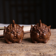 绿檀木貔貅手把件木雕家居招财平安桌面装饰茶宠男士文玩摆件送礼