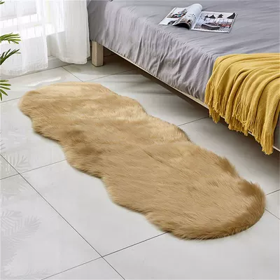 Plush Carpet European-style Floor: Avtomobil döşəmə paspasları - khaki-60x-90cm-two-round