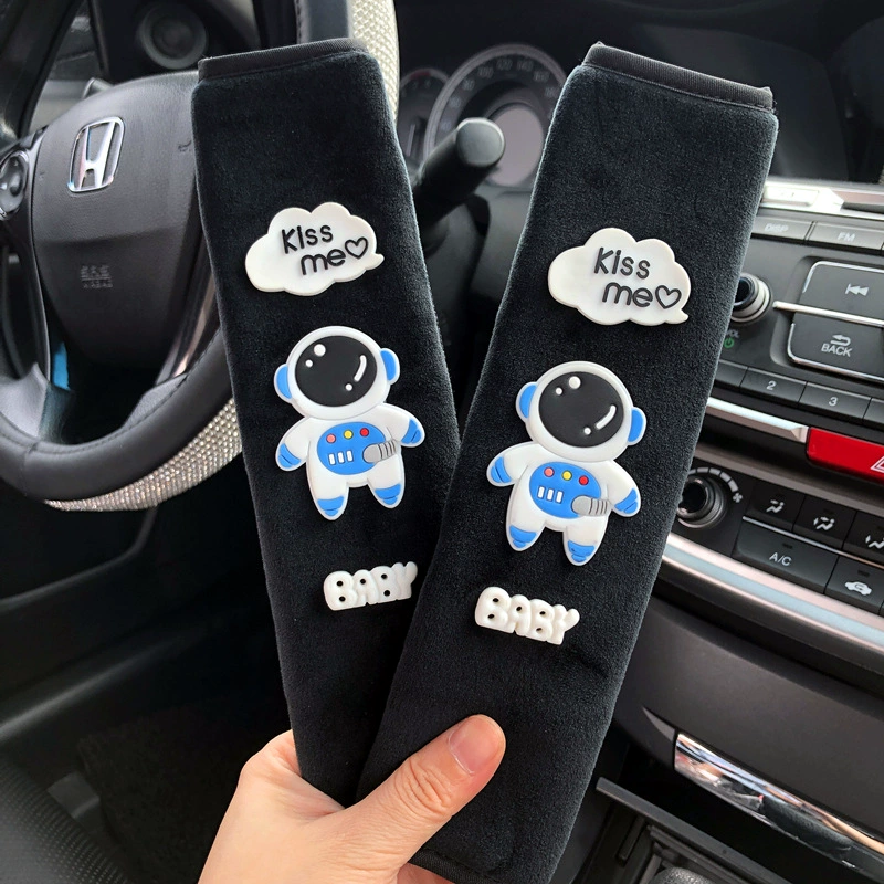 Автомобильные подплечники для ремня безопасности, Удлиненные мужские и женские подплечники, мягкий мультяшный плюшевый защитный чехол, автомобильные принадлежности оптом