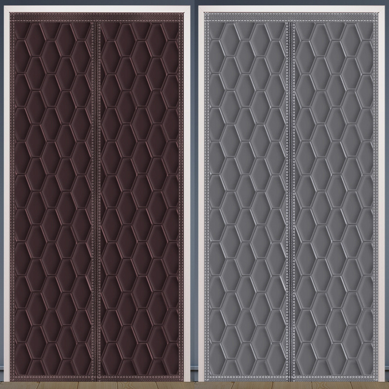 Winter Cotton Door Curtain, Thickened for Home Use, Cold-Proof, Warm, Wind-Blocking, Magnetic Partition Curtain for Air Conditioning, Insulation, Windproof and Soundproof