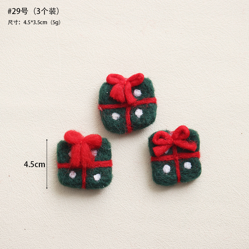 Navidad fieltro de lana decoración colgante accesorios DIY hechos a mano árbol de Navidad alce paquete de regalo pan de jengibre accesorios colgante hombre