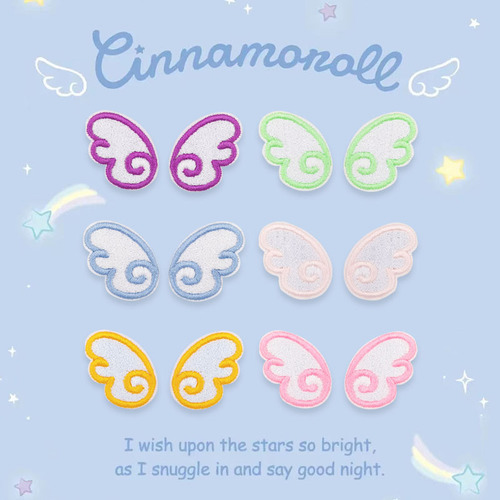 New cute angel wings embroidered cloth patch canvas bag decoration self-adhesive computer embroidered chapter patch